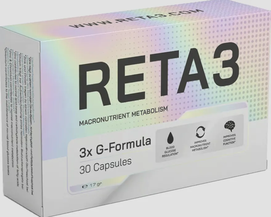 Reta 3 Verpackung: 30 Kapseln (17 g), 3x G-Formula – Macronutrient Metabolism